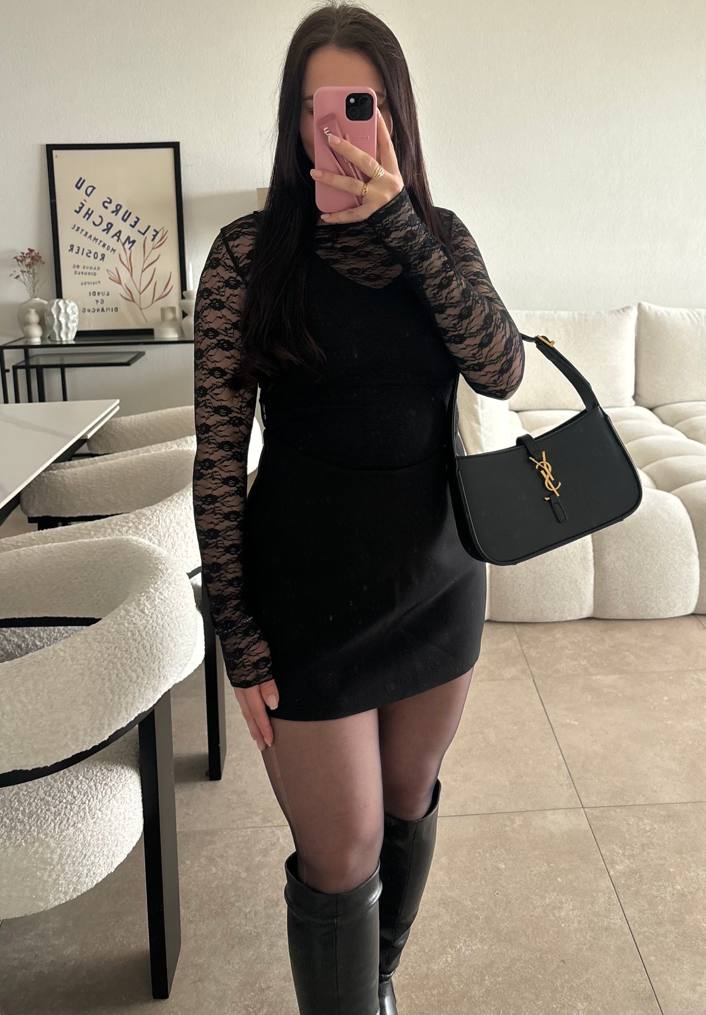 Haut en dentelle taille S (transparent)