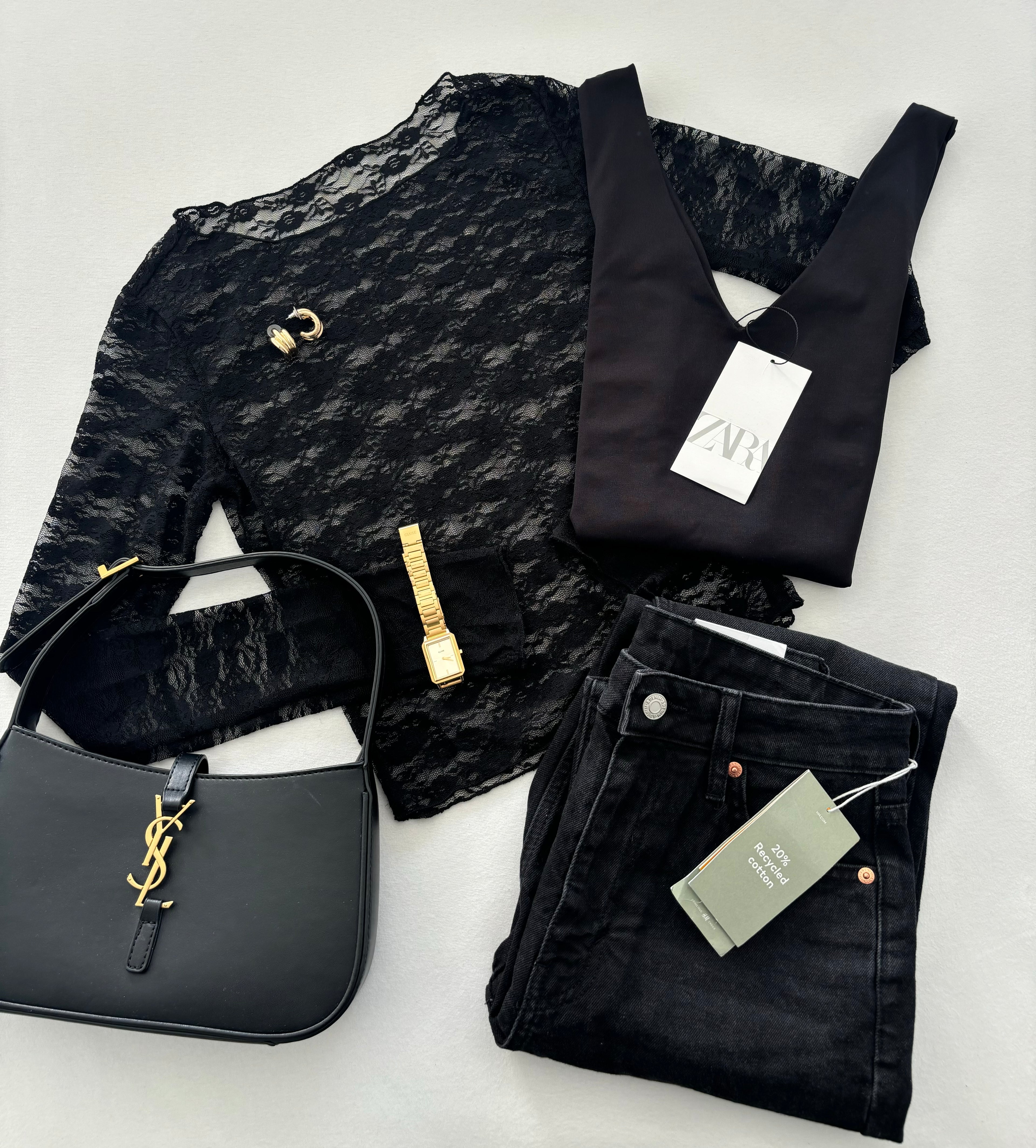 Haut en dentelle taille S (transparent)