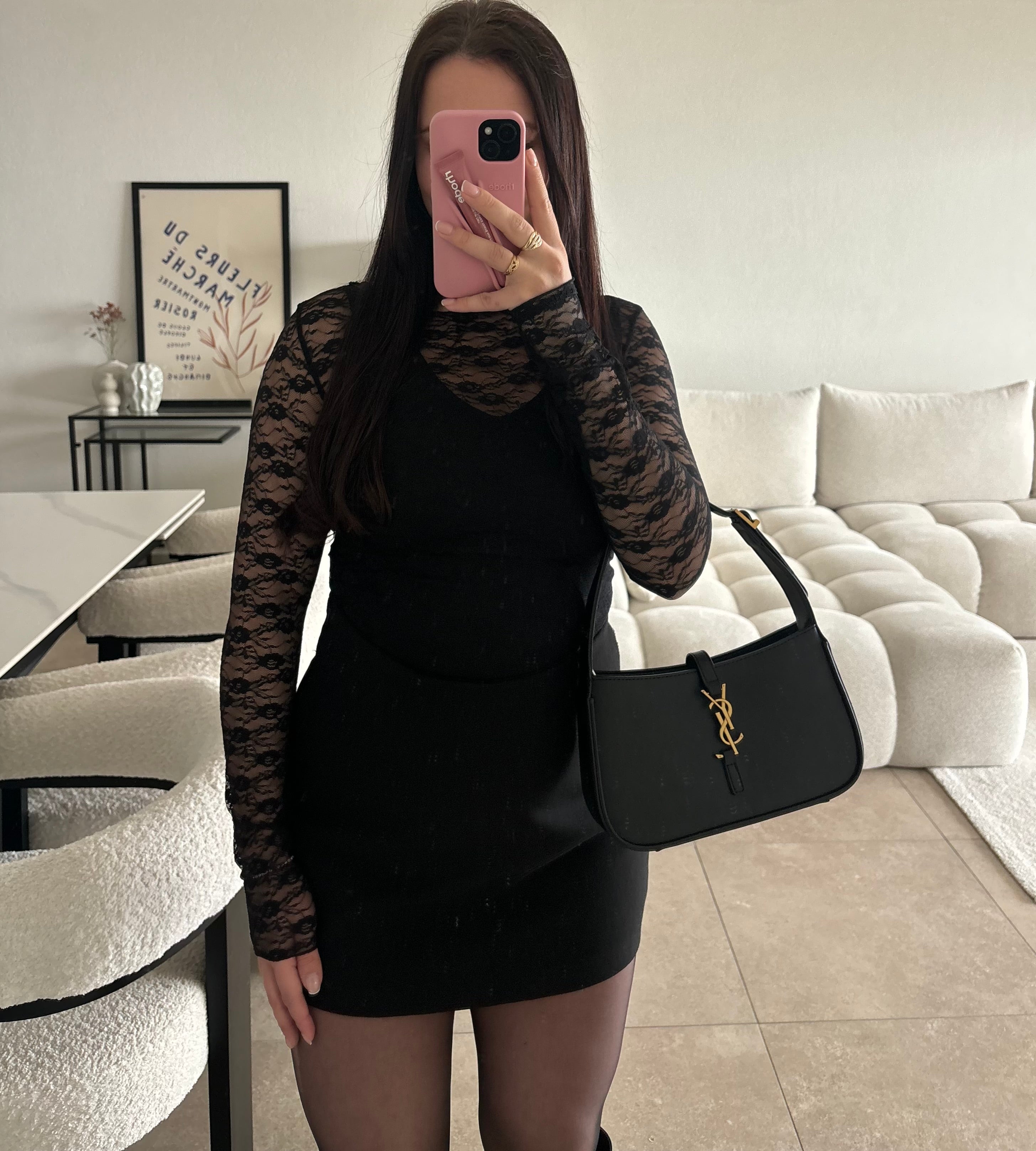 Haut en dentelle taille S (transparent)