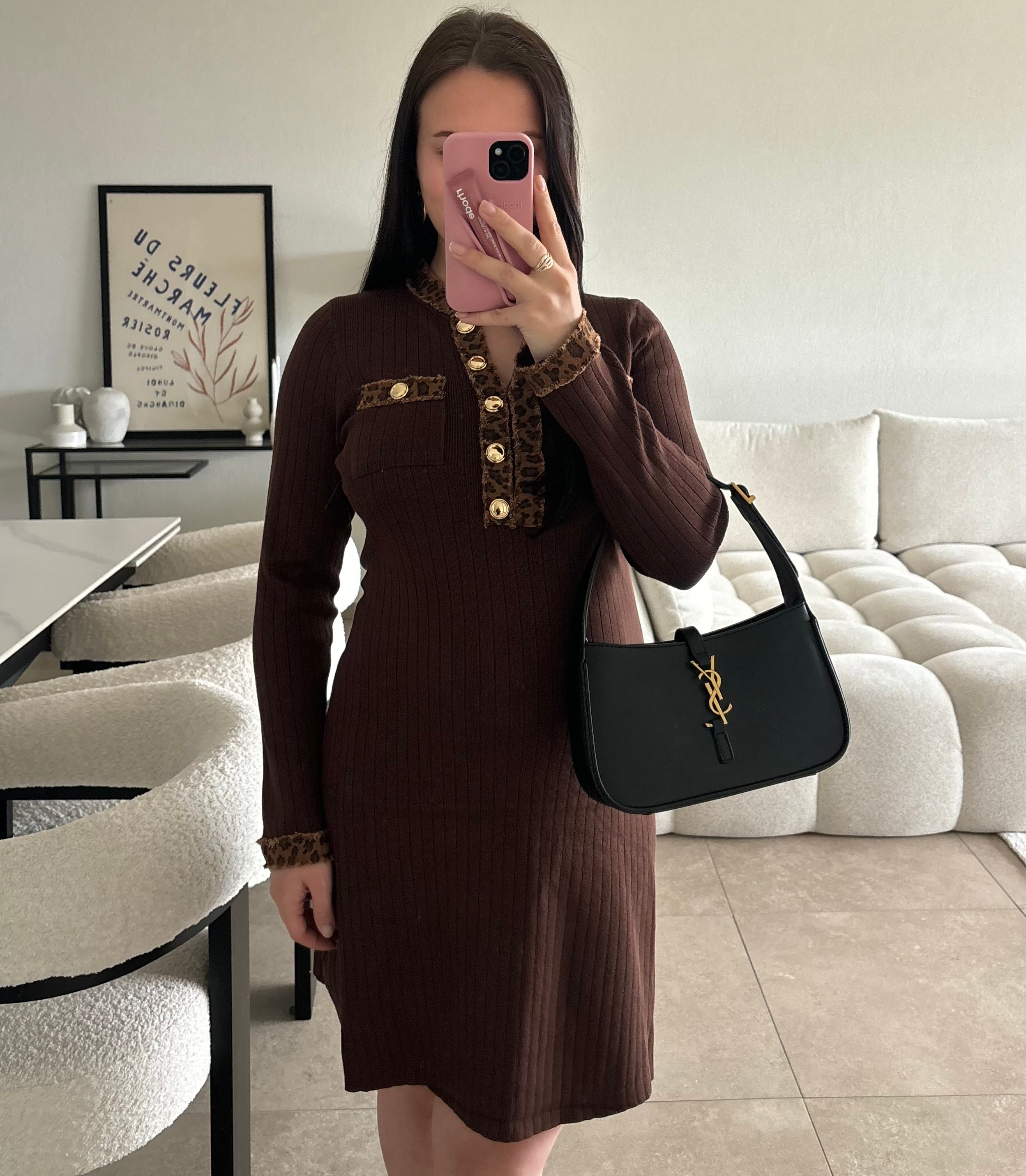 Robe marron taille unique