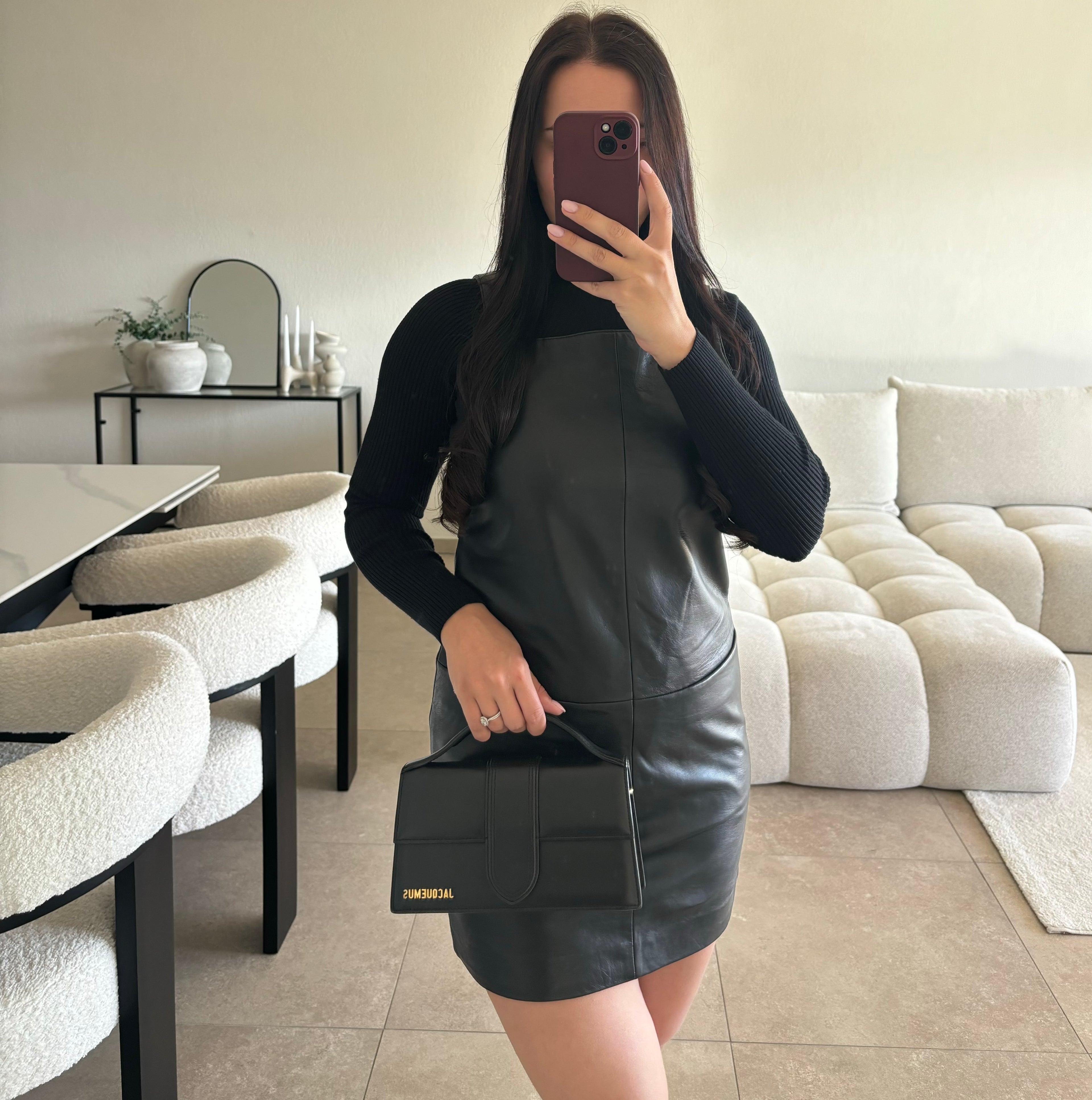 Robe en cuir MAJE taille S