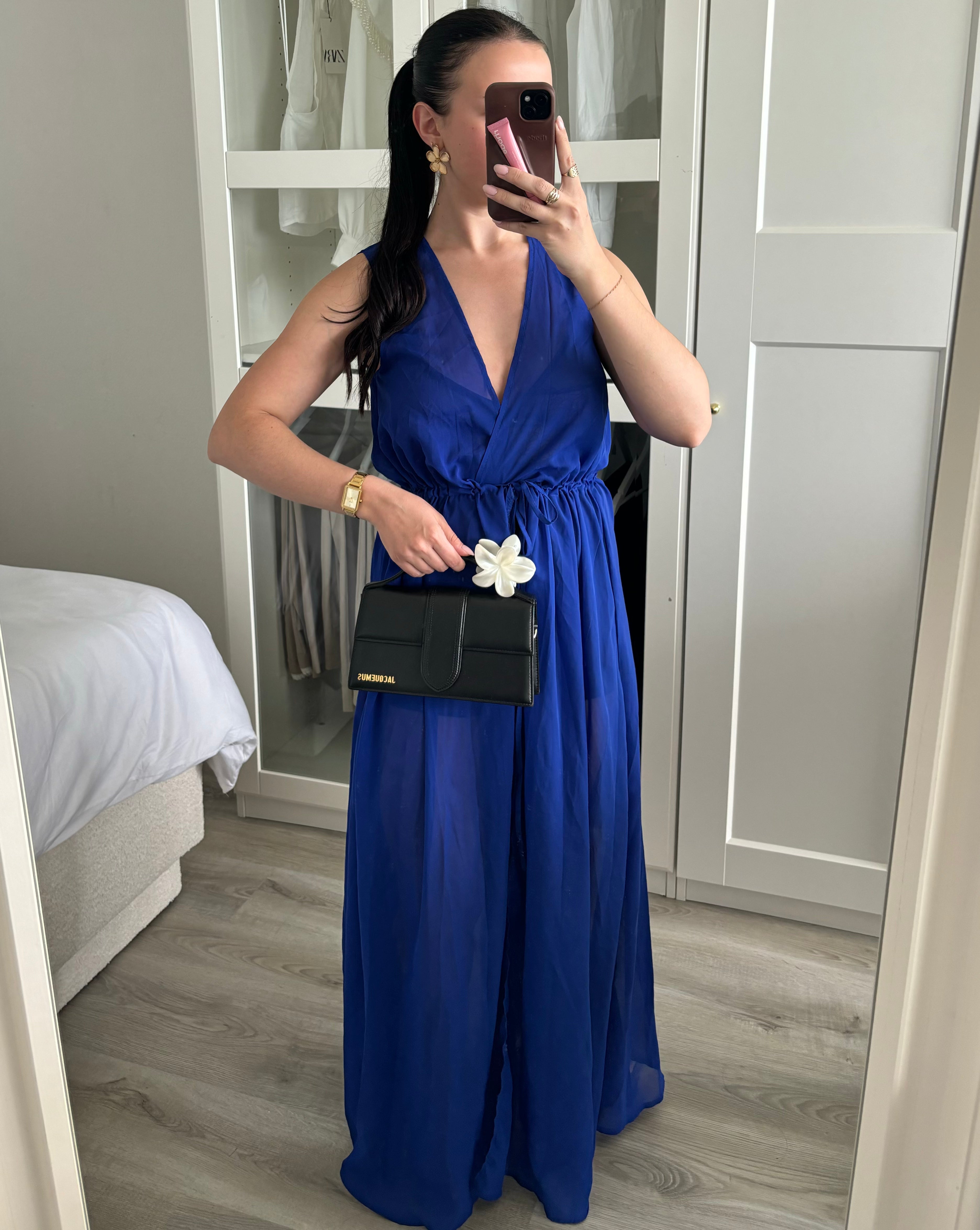 Paréo bleu transparent taille M