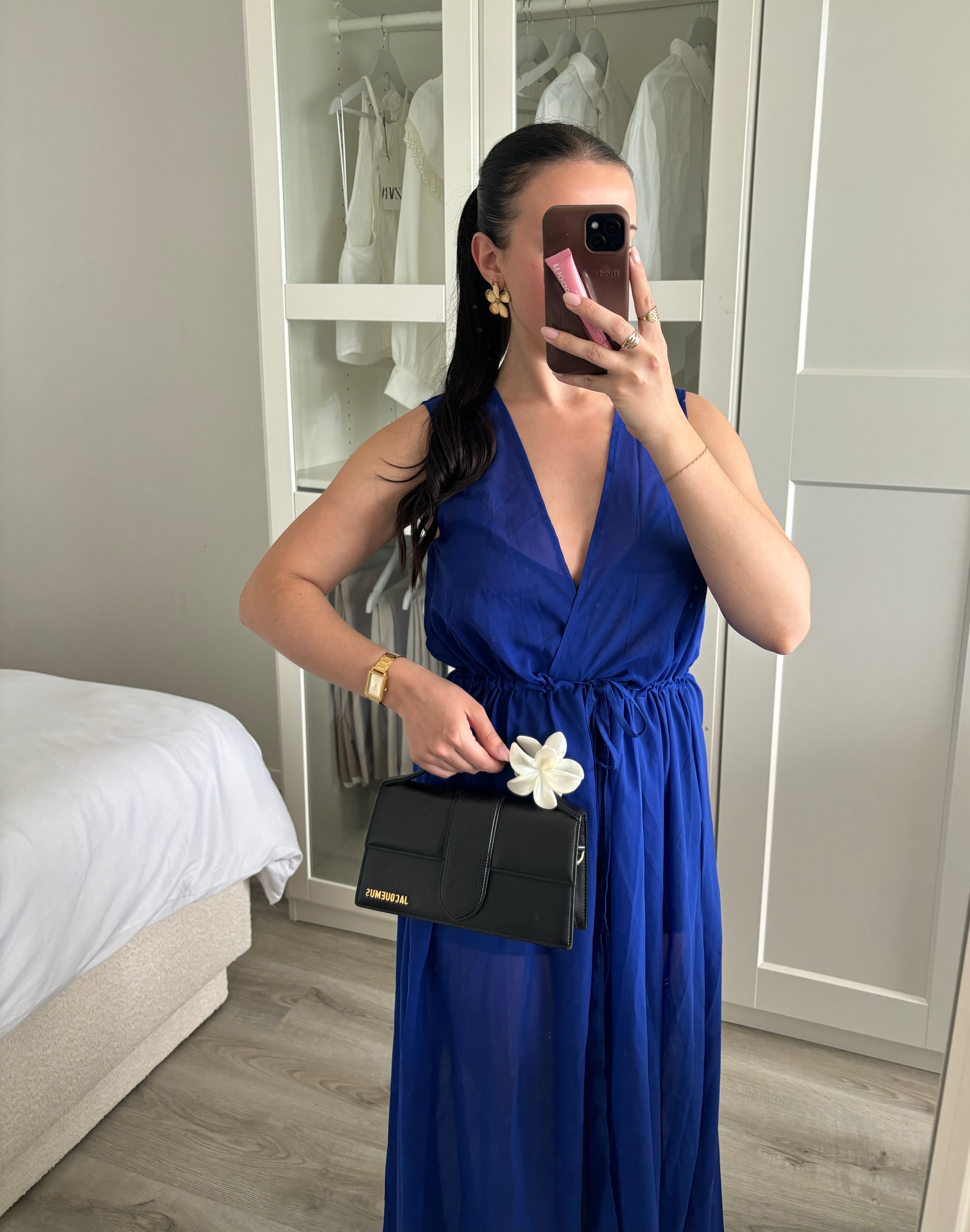 Paréo bleu transparent taille M